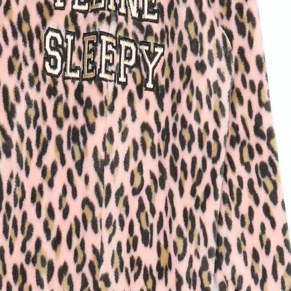 Primark Girls Pink Animal Print  Top One Piece Size 6-7 Years  - Feline Sleepy