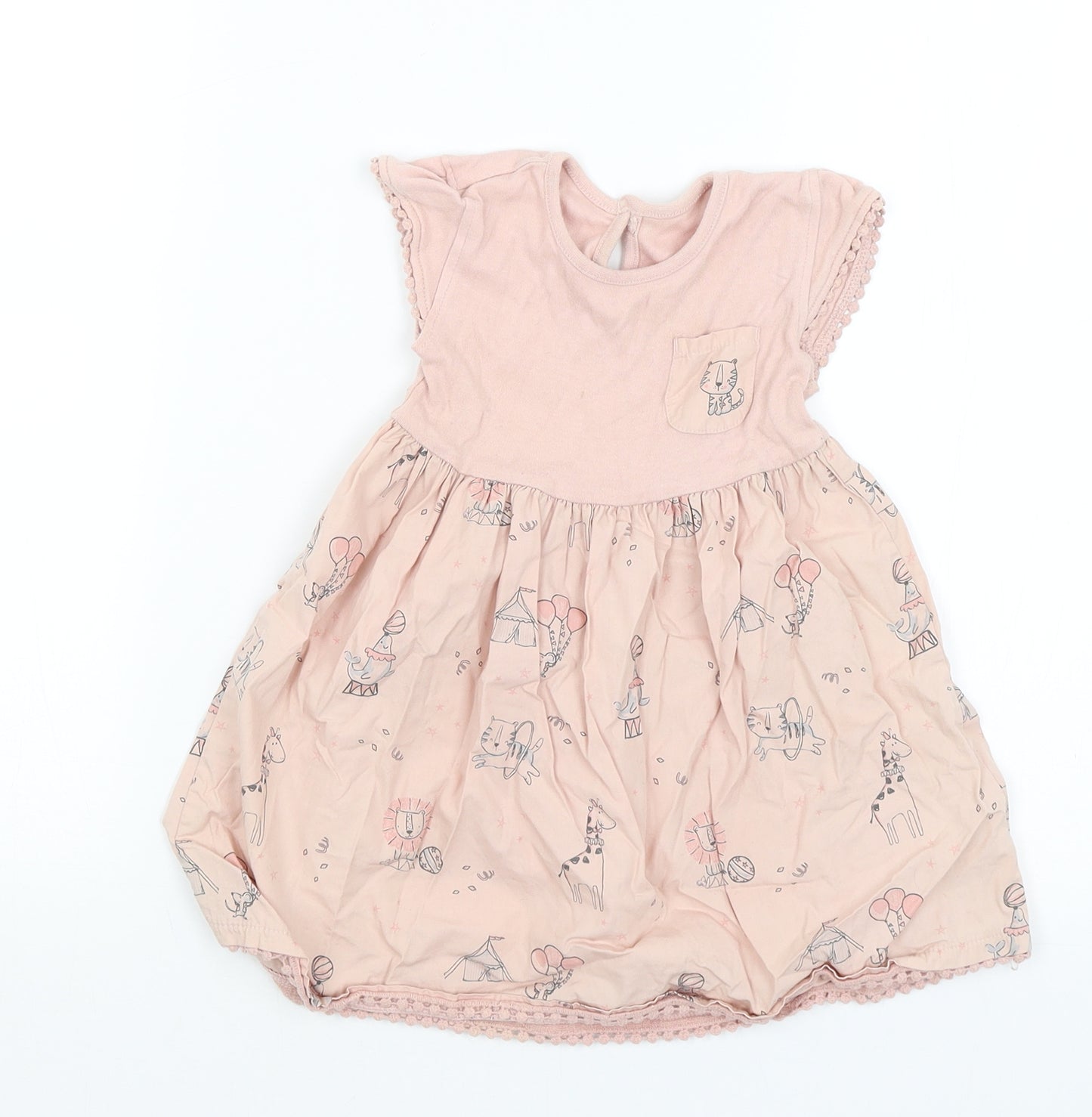 George Baby Pink   Fit & Flare  Size 18-24 Months  - Circus Animals