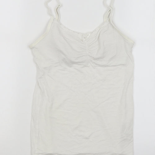M&S Womens White   Basic Tank Size 8
