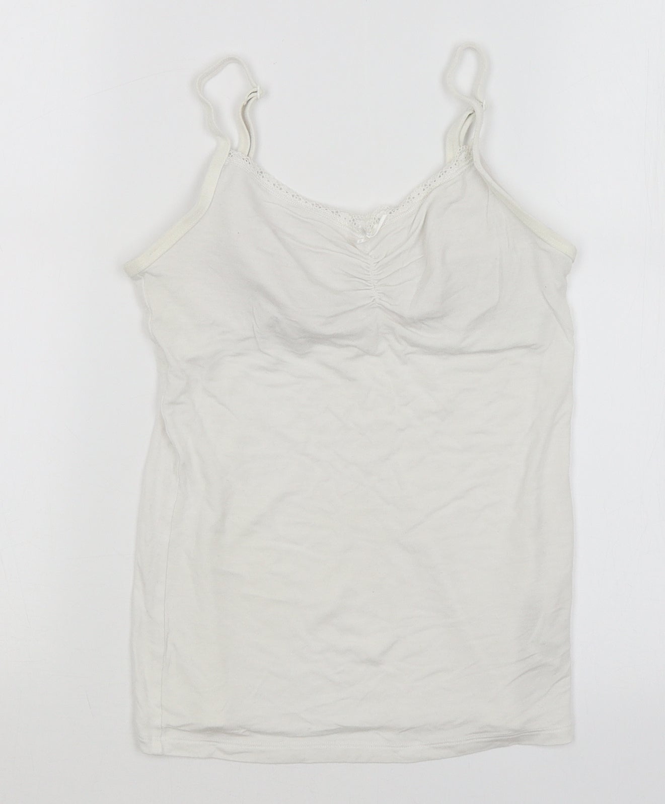 M&S Womens White   Basic Tank Size 8
