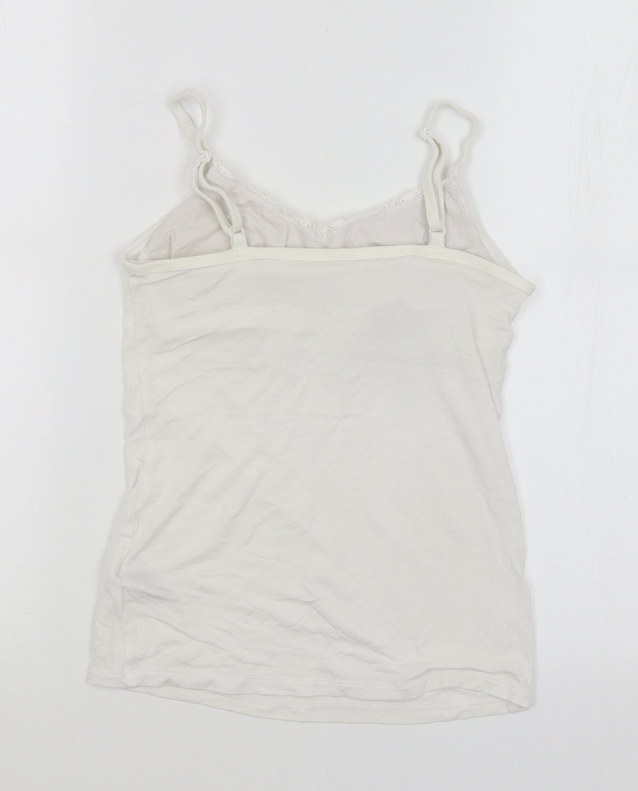 M&S Womens White   Basic Tank Size 8