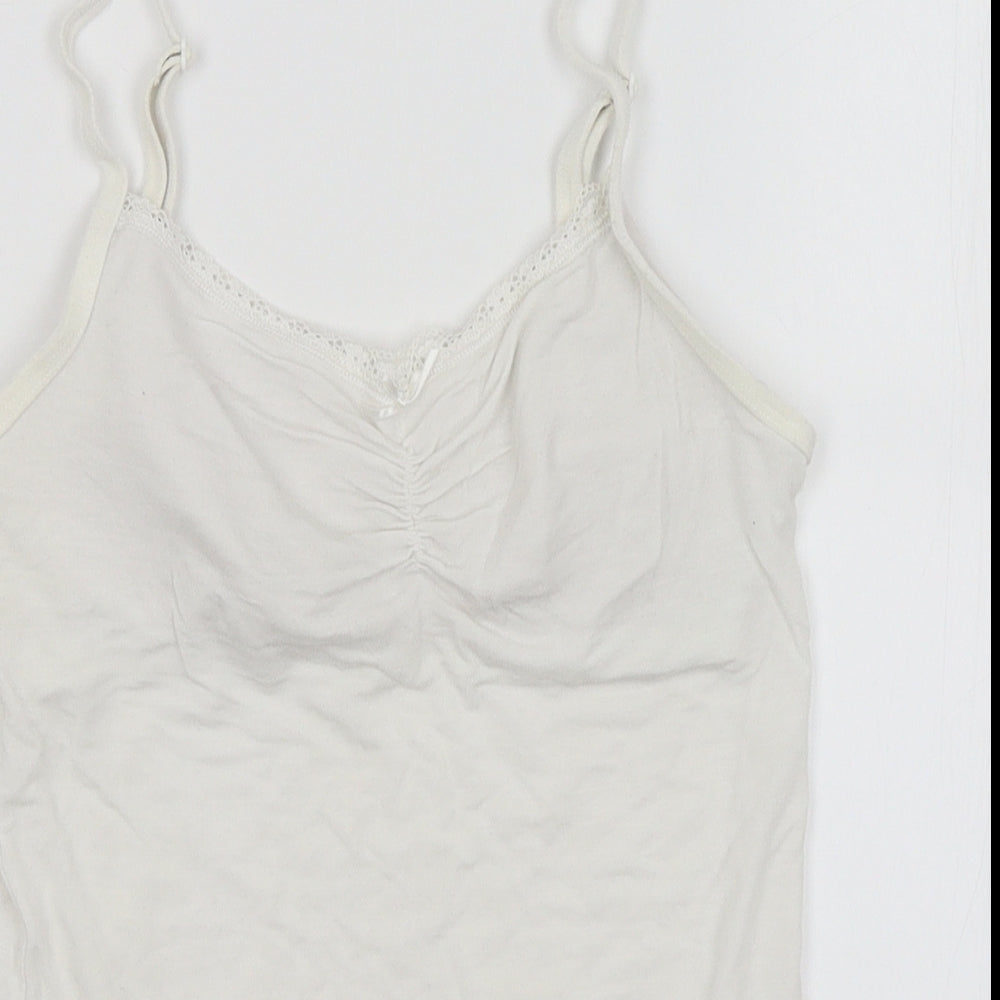 M&S Womens White   Basic Tank Size 8