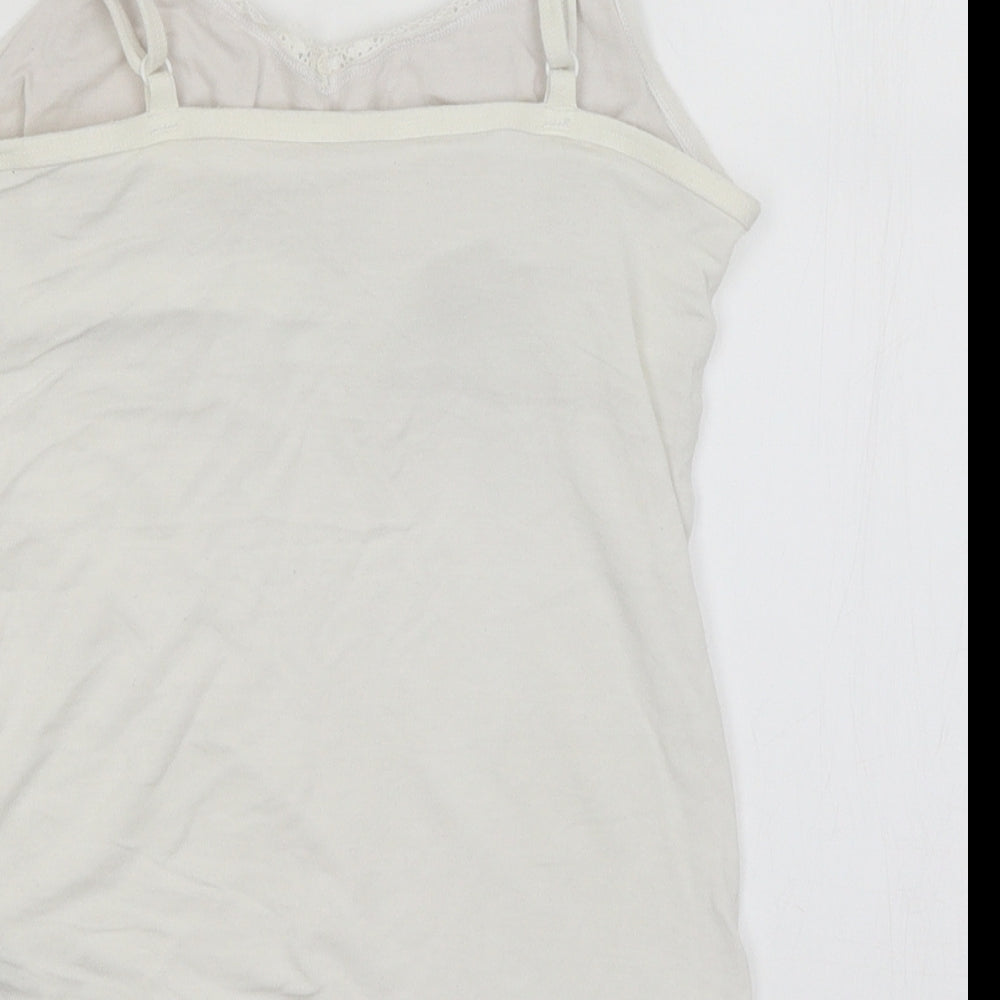 M&S Womens White   Basic Tank Size 8
