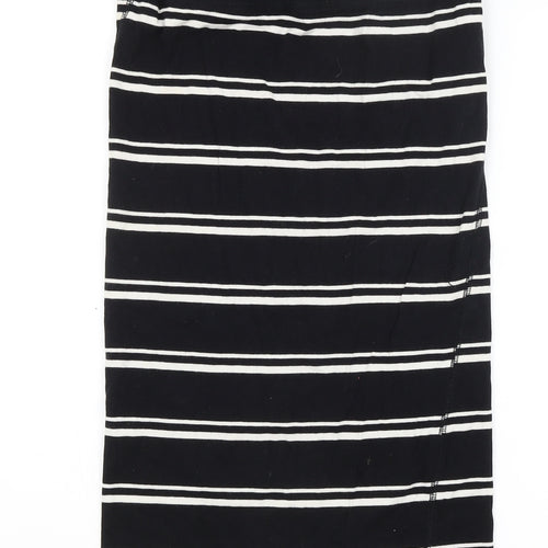 River Island Womens Black Striped  A-Line Skirt Size 10