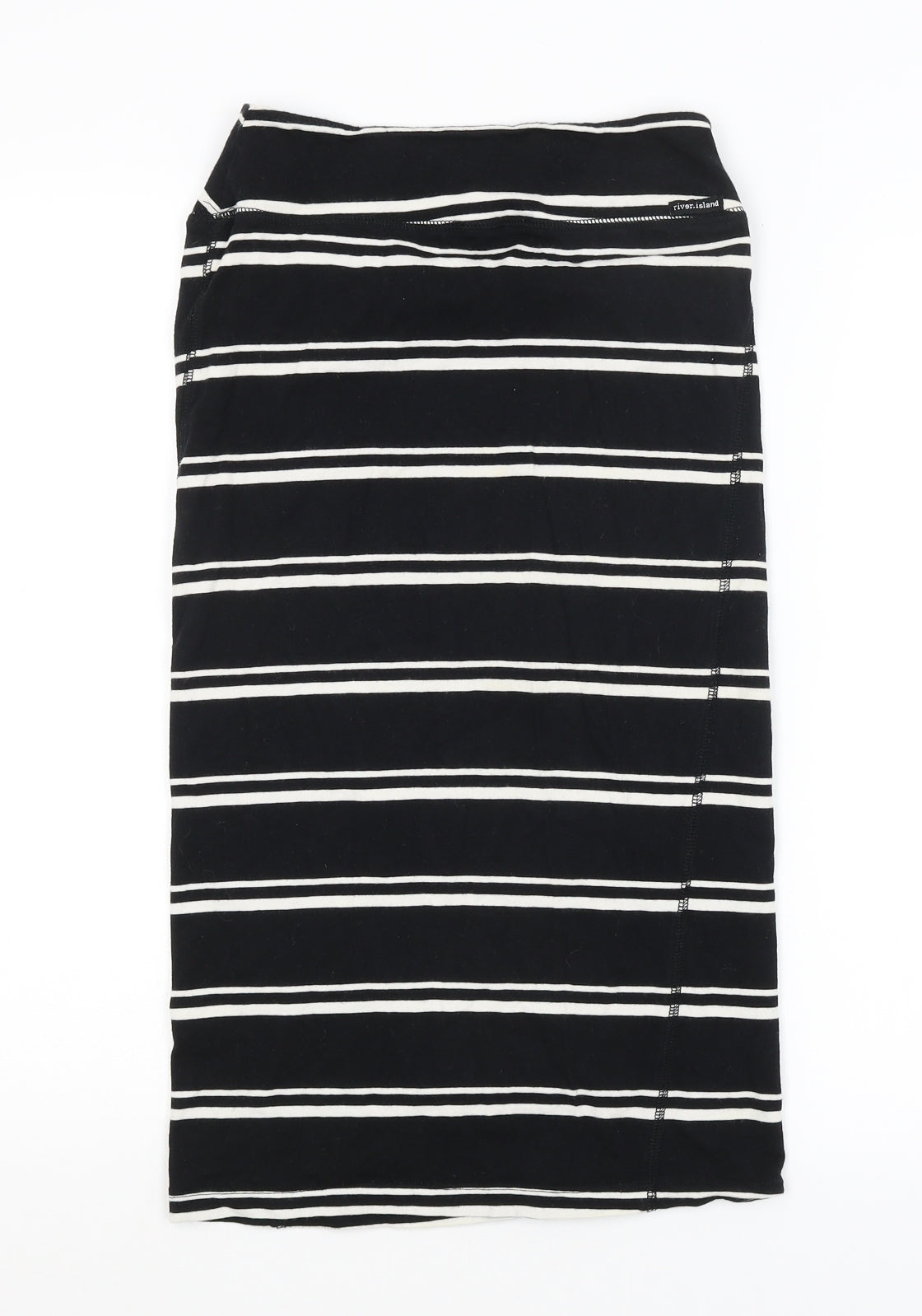 River Island Womens Black Striped  A-Line Skirt Size 10
