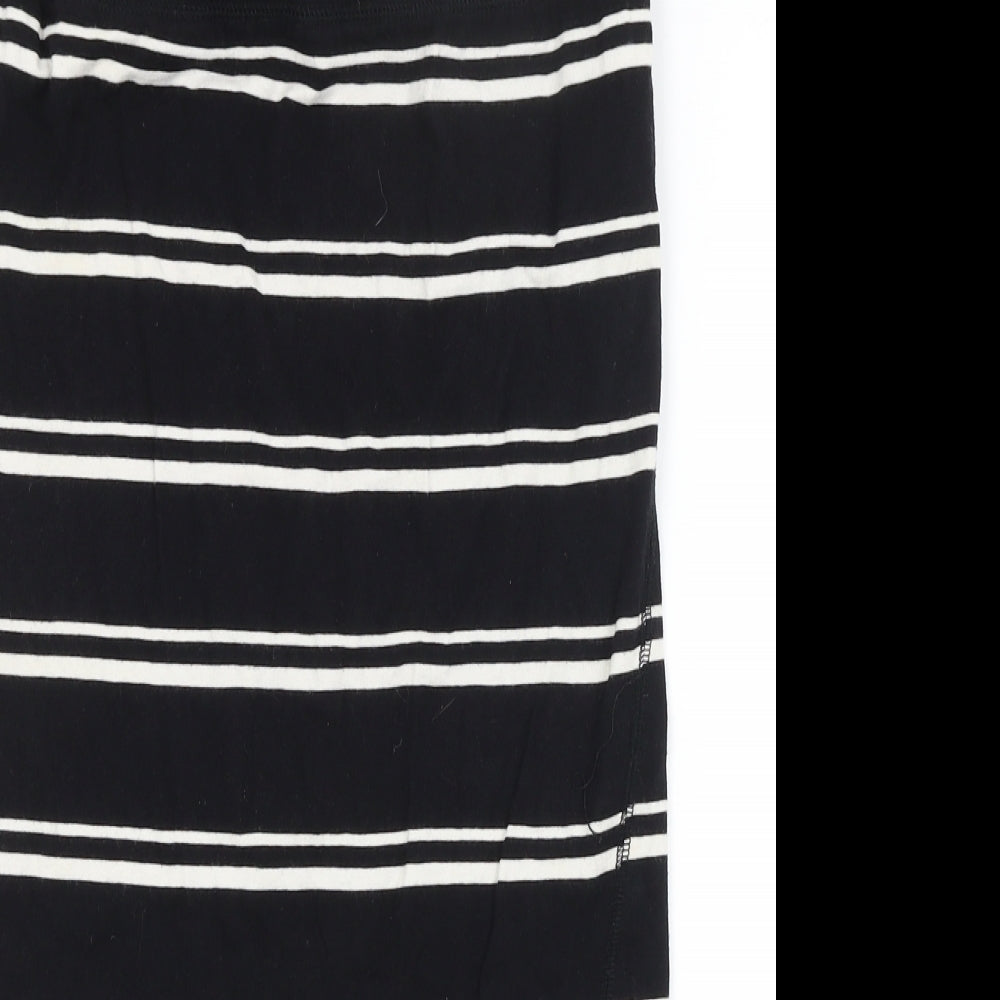 River Island Womens Black Striped  A-Line Skirt Size 10