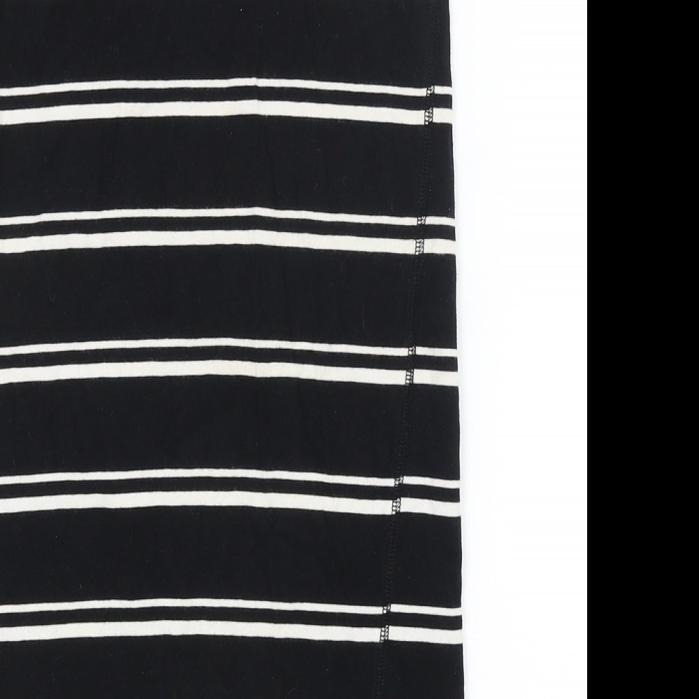 River Island Womens Black Striped  A-Line Skirt Size 10