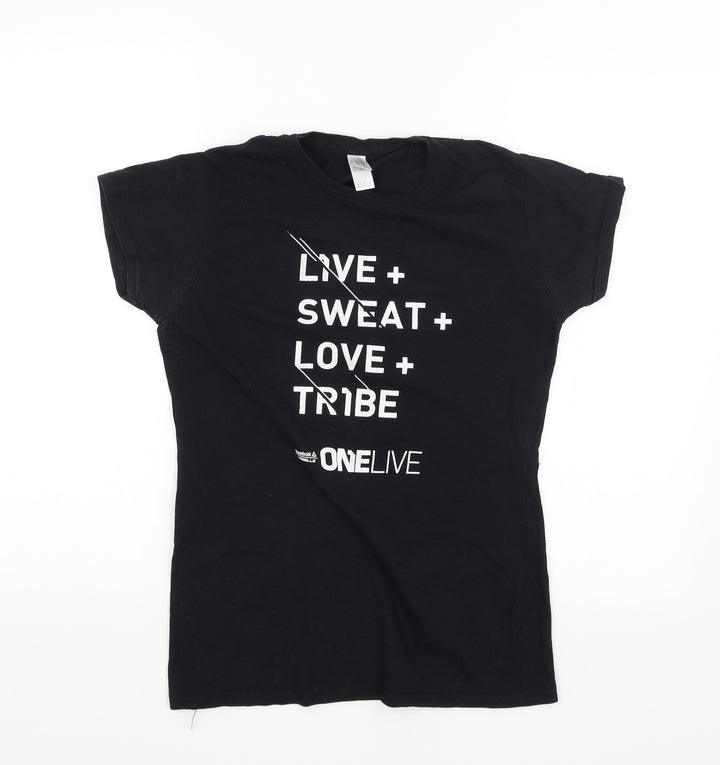 Reebok Womens Black Basic T-Shirt Size 12