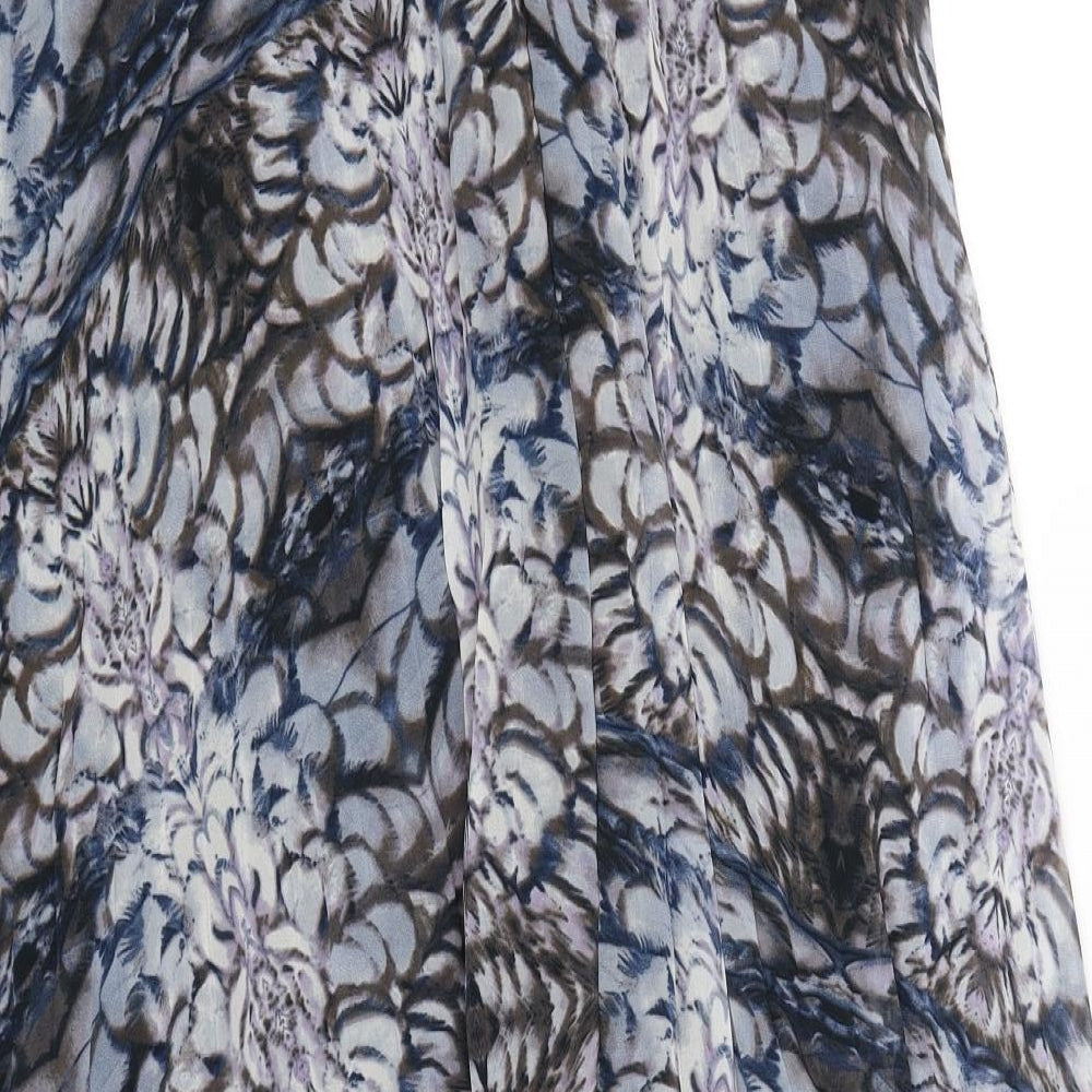Autograph Womens Blue Floral  Pleated Skirt Size 18