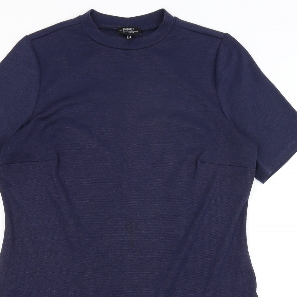 Papaya Womens Blue   T-Shirt Dress  Size 14