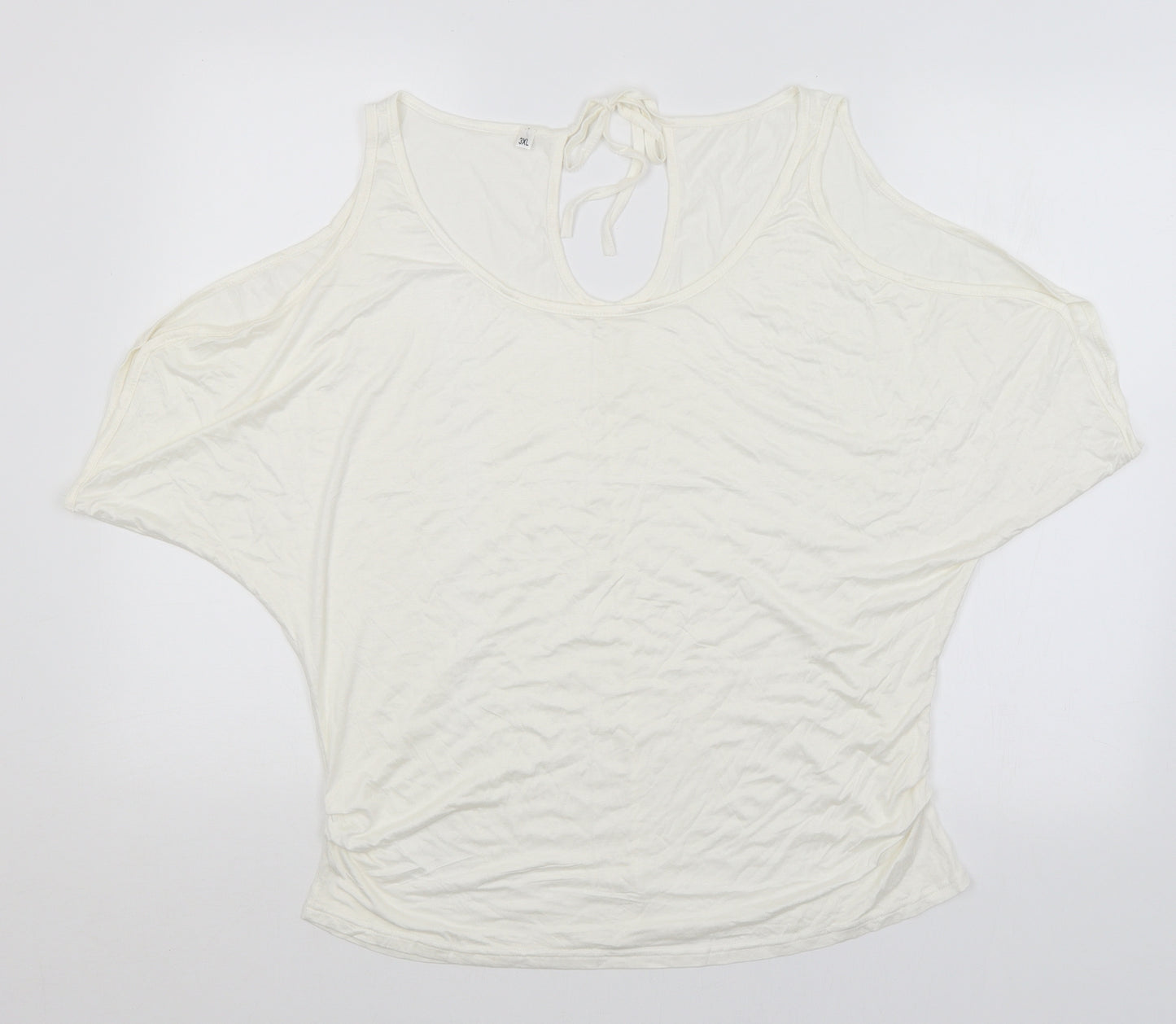 Preworn Womens White   Basic T-Shirt Size 3XL