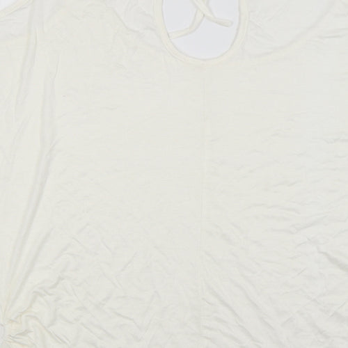 Preworn Womens White   Basic T-Shirt Size 3XL