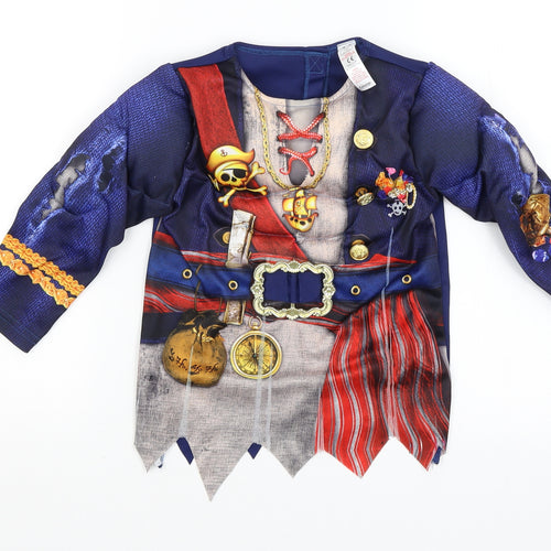 George Boys Blue   Basic T-Shirt Size 3-4 Years  - Pirate Fancy Dress