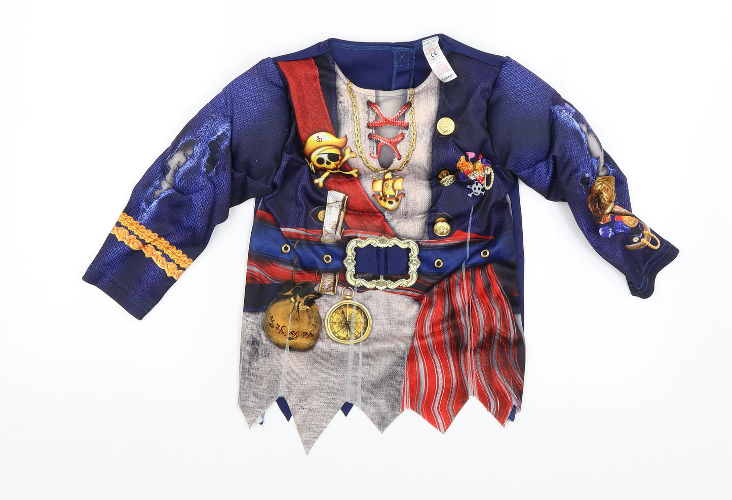 George Boys Blue   Basic T-Shirt Size 3-4 Years  - Pirate Fancy Dress