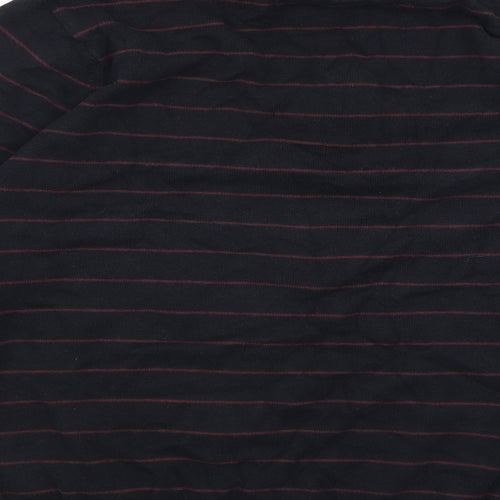 Blue Harbour Mens Black Striped  Pullover Jumper Size M