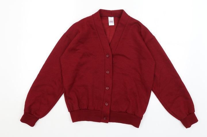 JMJ Girls Red Cardigan Jumper Size 11-12 Years