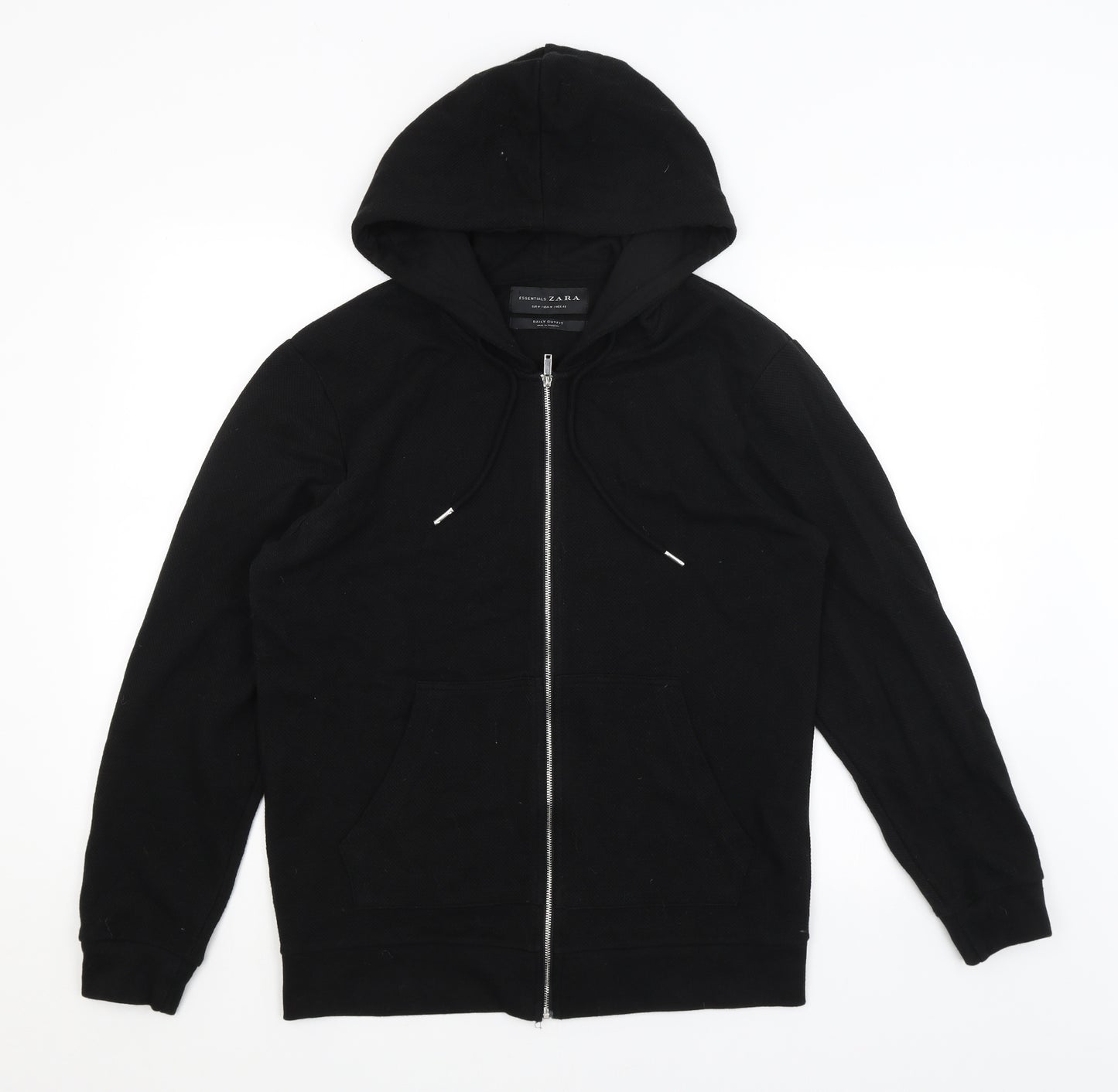 Zara Mens Black   Full Zip Hoodie Size M