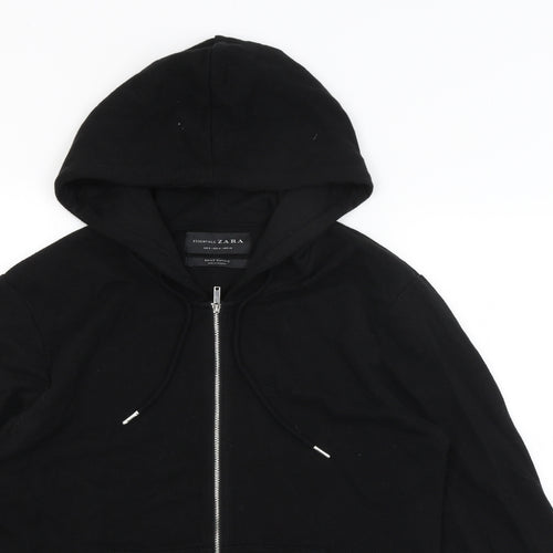 Zara Mens Black   Full Zip Hoodie Size M
