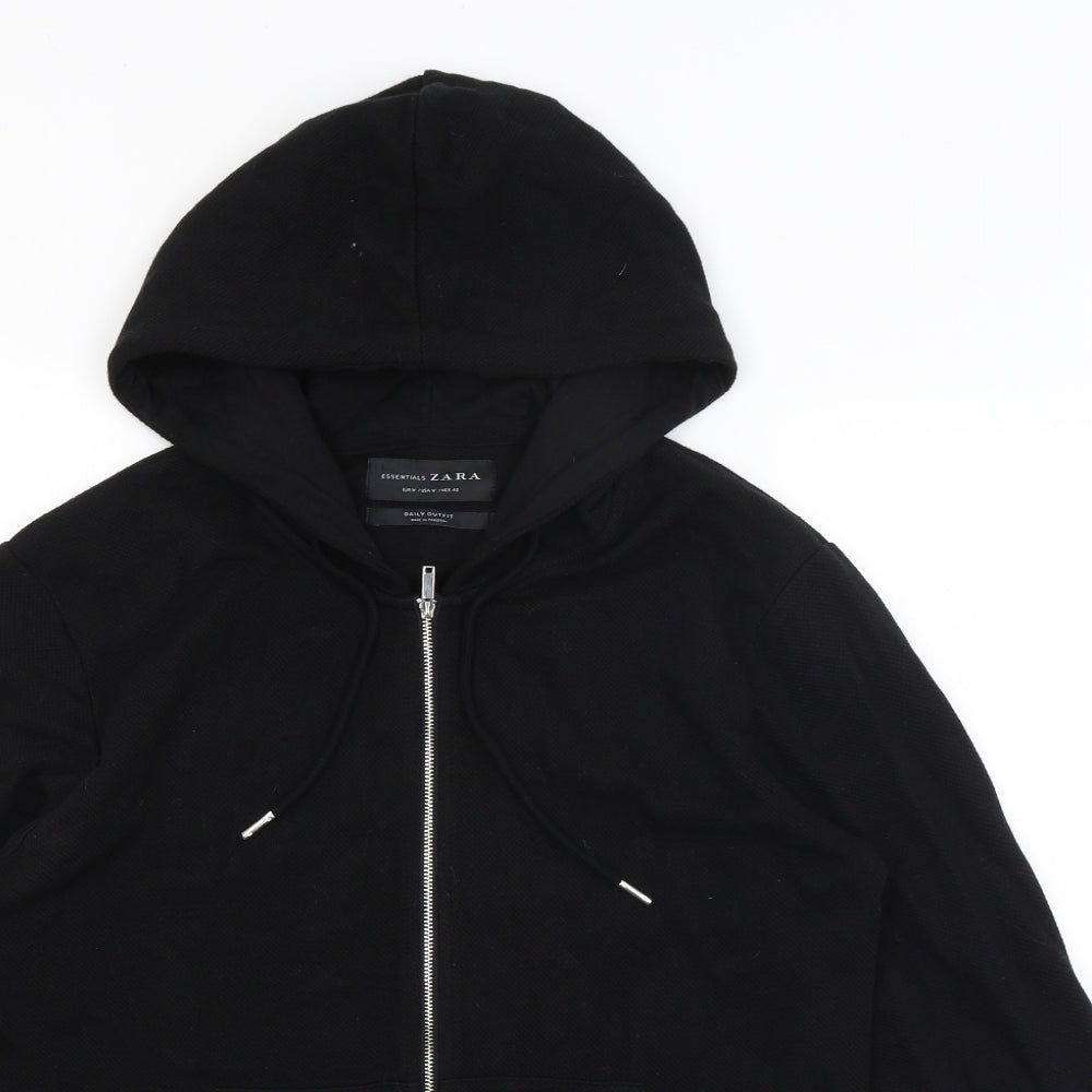 Zara Mens Black   Full Zip Hoodie Size M