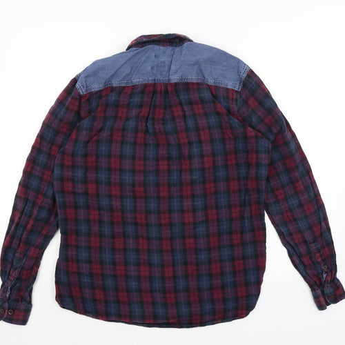 Threadbare Mens Red Plaid   Button-Up Size L