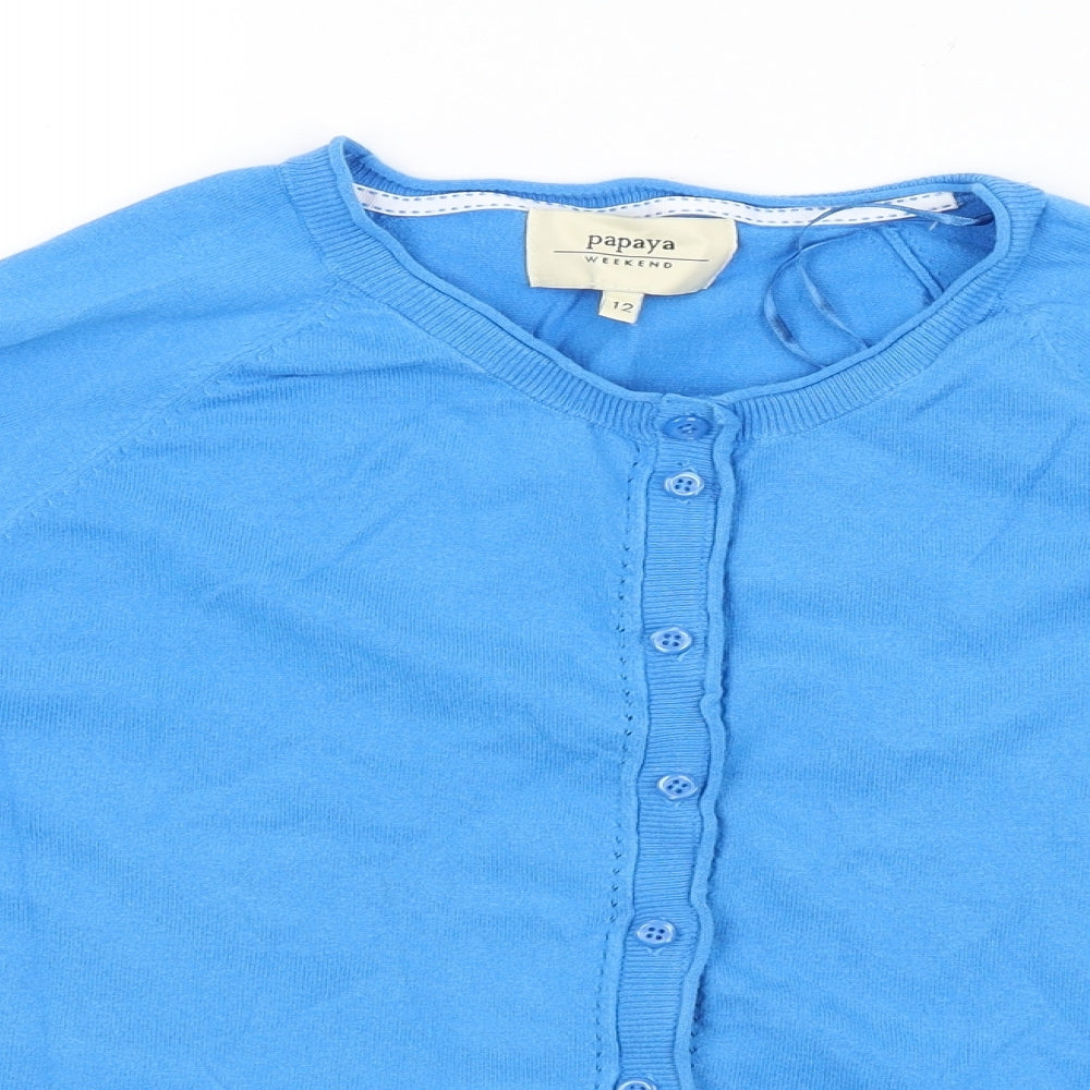 Papaya Womens Blue   Cardigan Jumper Size 12