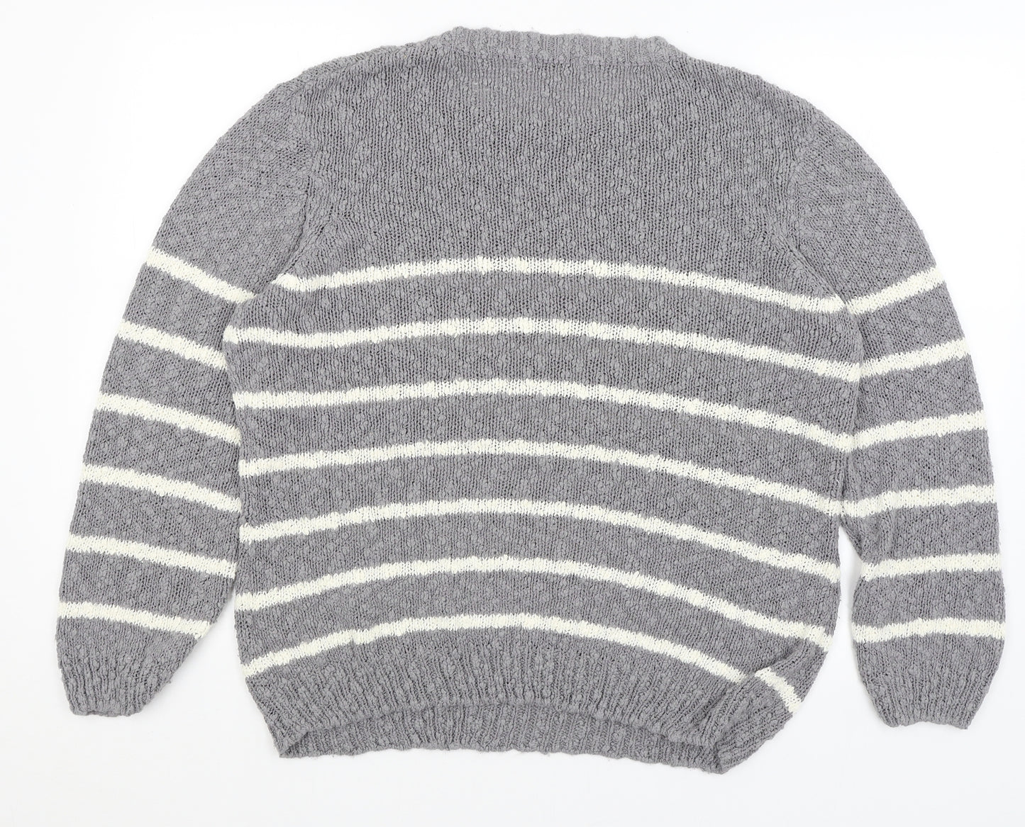 Damart Womens Grey Striped  Pullover Jumper Size 18