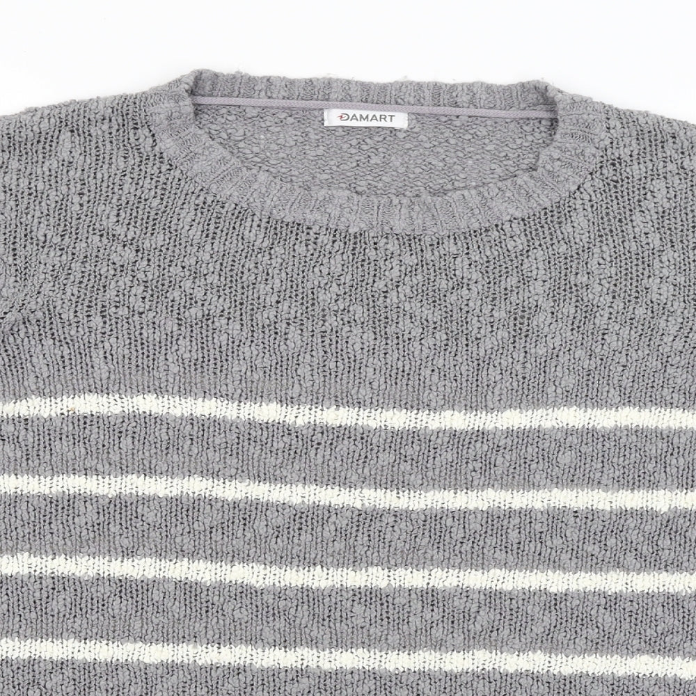 Damart Womens Grey Striped  Pullover Jumper Size 18