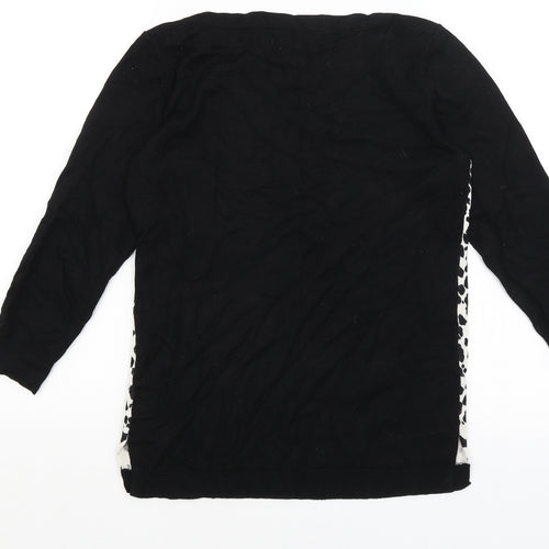 Papaya Womens Black Animal Print  Pullover Jumper Size 8