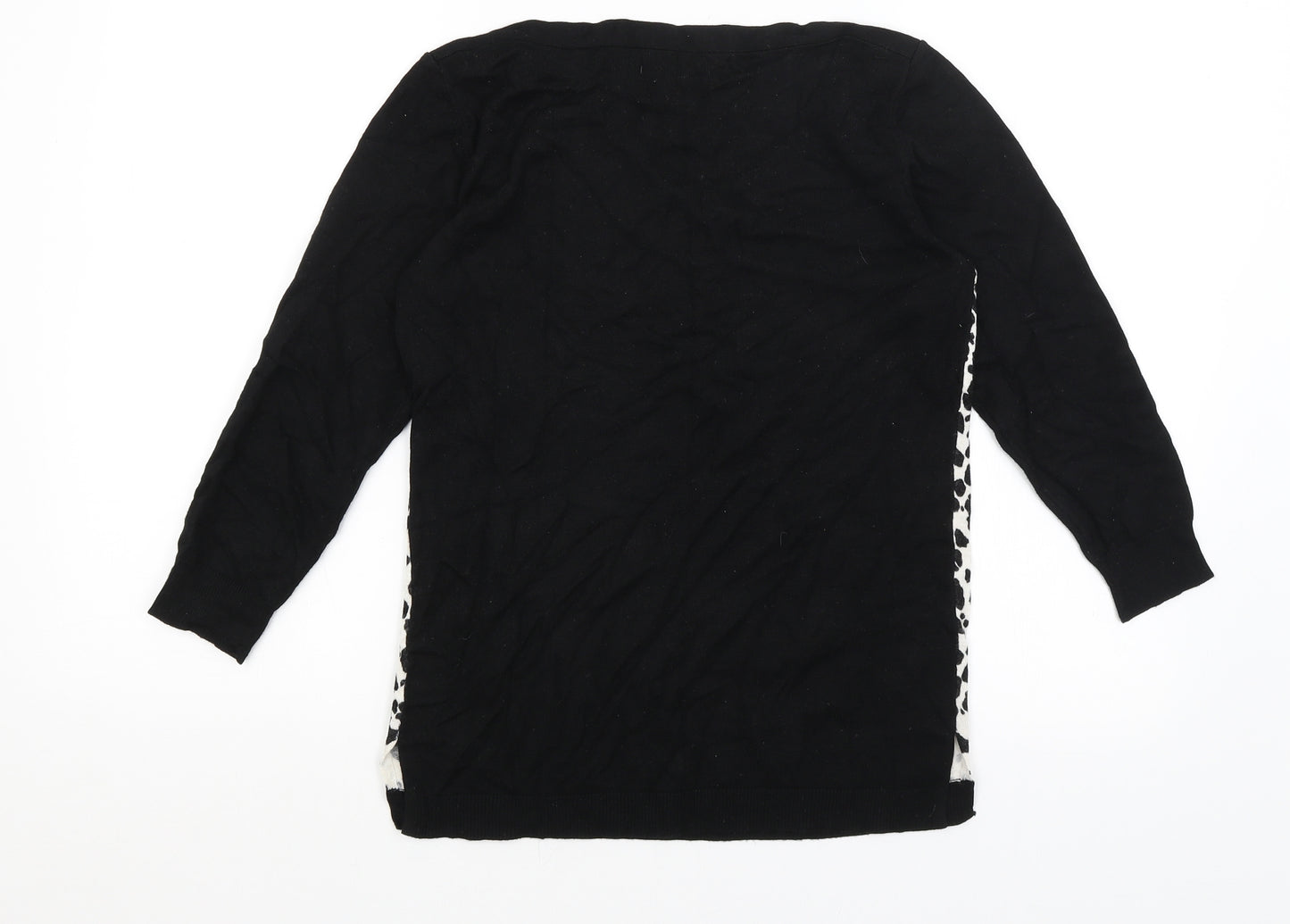 Papaya Womens Black Animal Print  Pullover Jumper Size 8