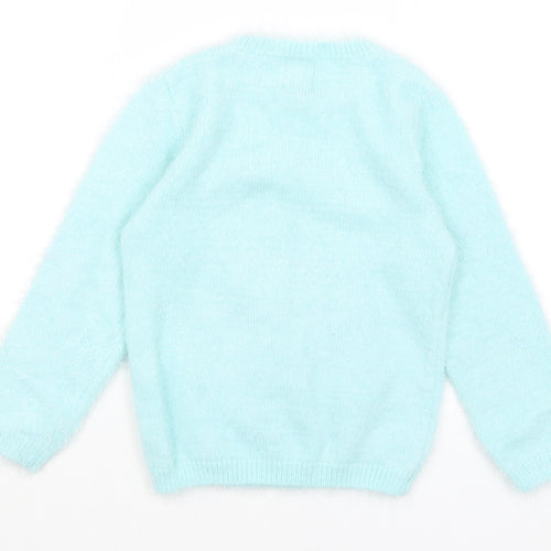 George Girls Blue   Pullover Jumper Size 5-6 Years  - Penguin