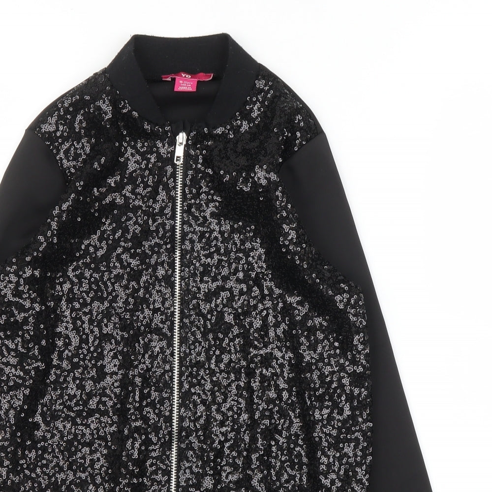 Primark Girls Black   Full Zip Jumper Size 10-11 Years