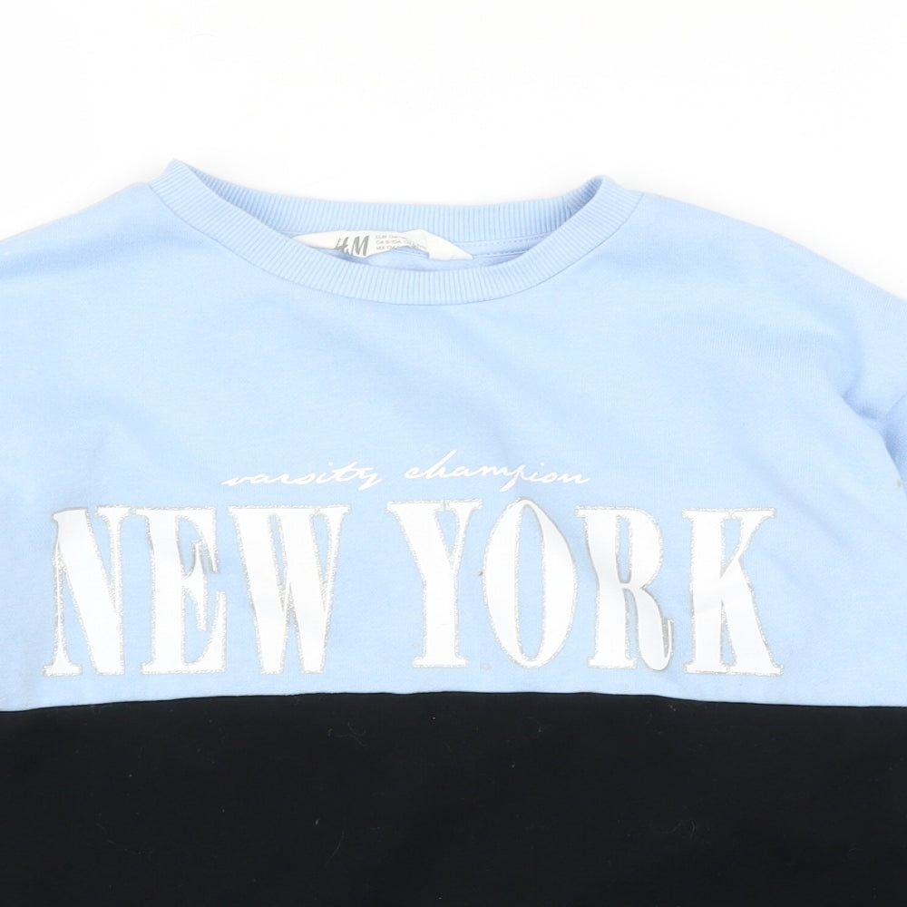 H&M Girls Blue   Pullover Jumper Size 9 Years