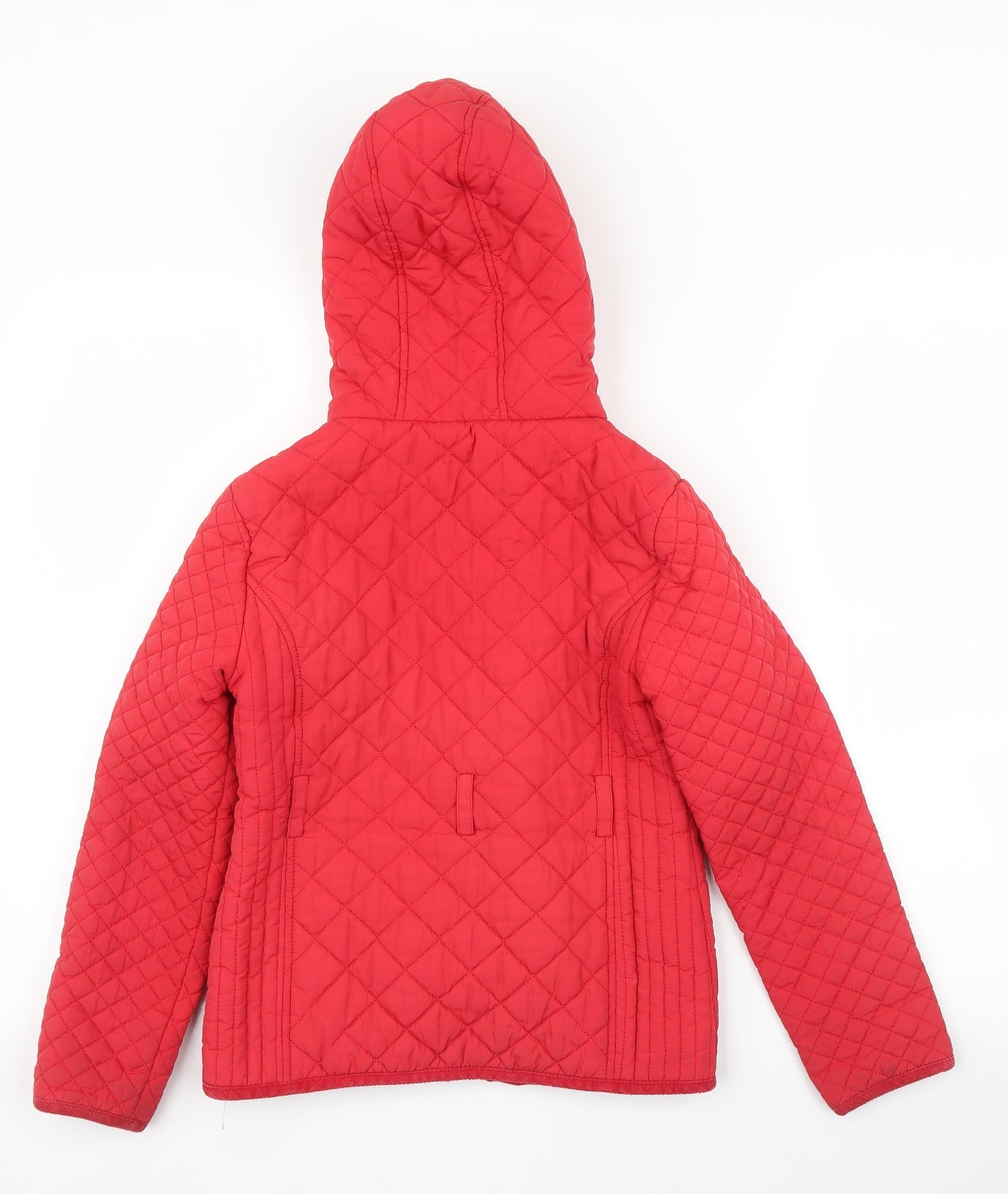M&S Girls Red   Quilted Coat Size 9 Years