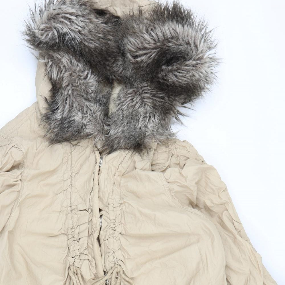 River Island Womens Beige   Parka Coat Size 14