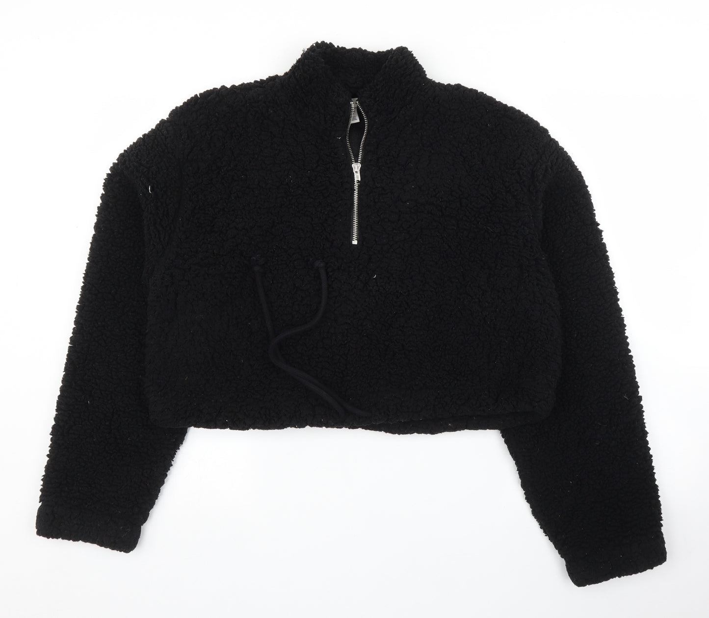 Topshop Womens Black  Fleece Pullover Jumper Size 8