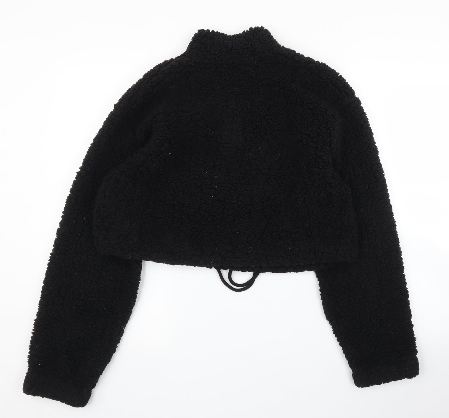 Topshop Womens Black  Fleece Pullover Jumper Size 8