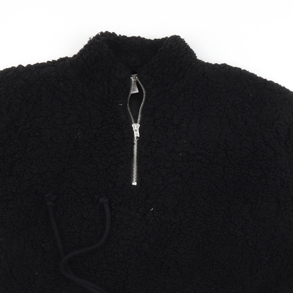 Topshop Womens Black  Fleece Pullover Jumper Size 8
