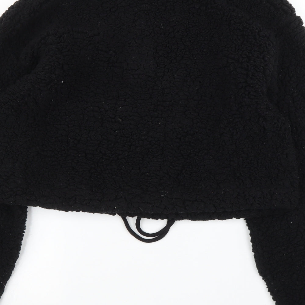 Topshop Womens Black  Fleece Pullover Jumper Size 8