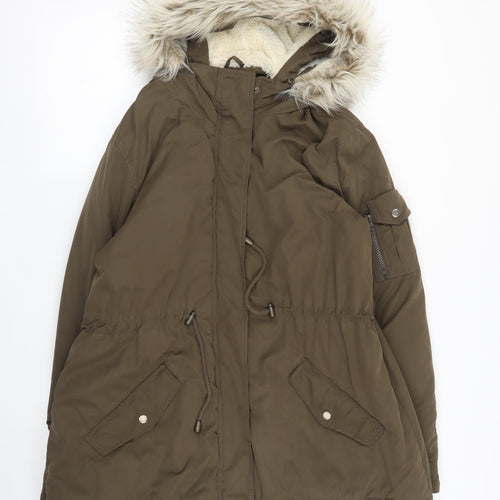 Fluid Womens Green   Parka Coat Size 18