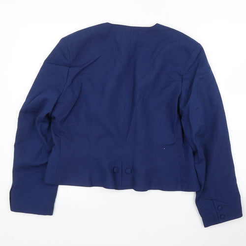 Features Womens Blue   Jacket Blazer Size 16