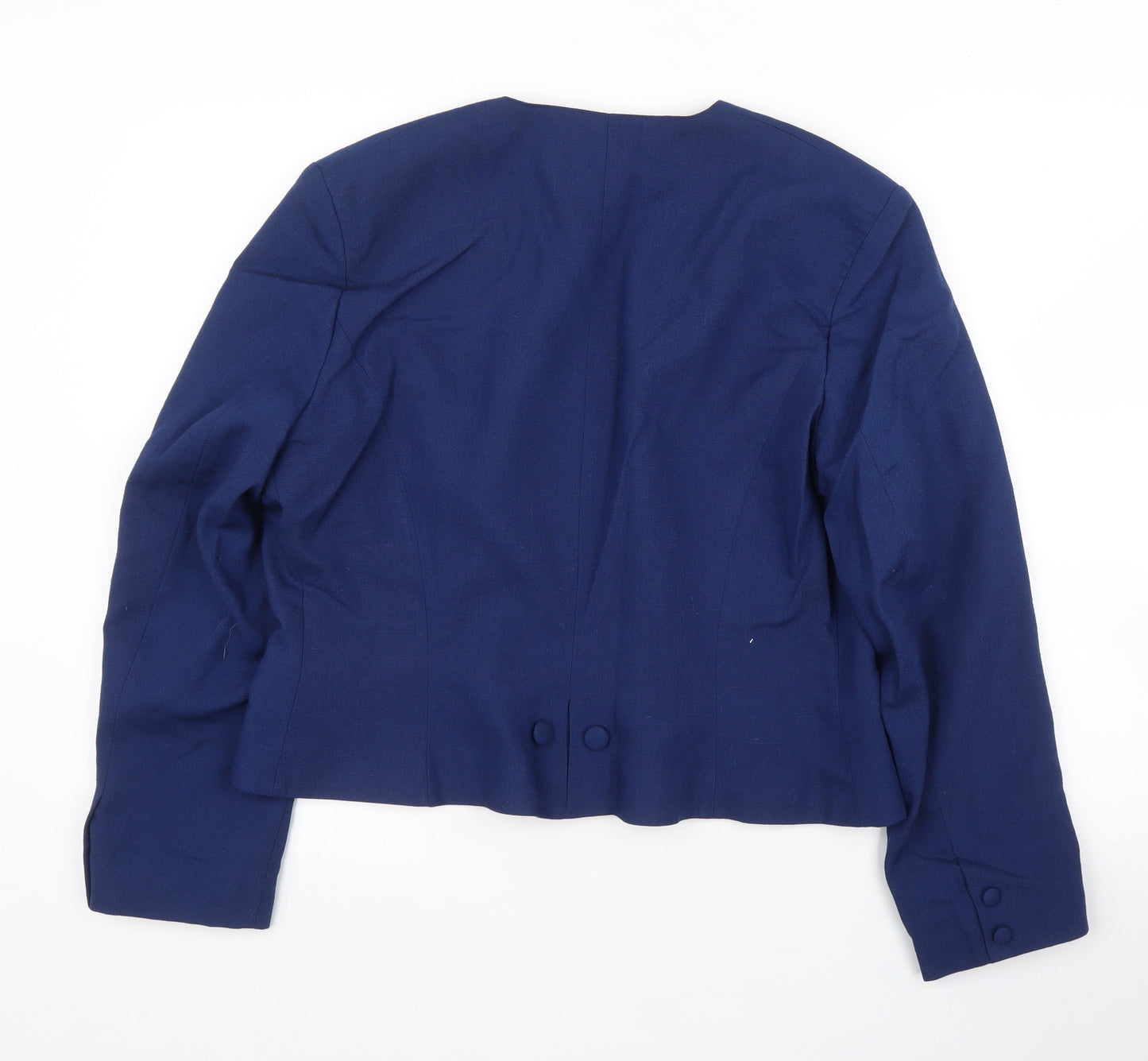 Features Womens Blue   Jacket Blazer Size 16
