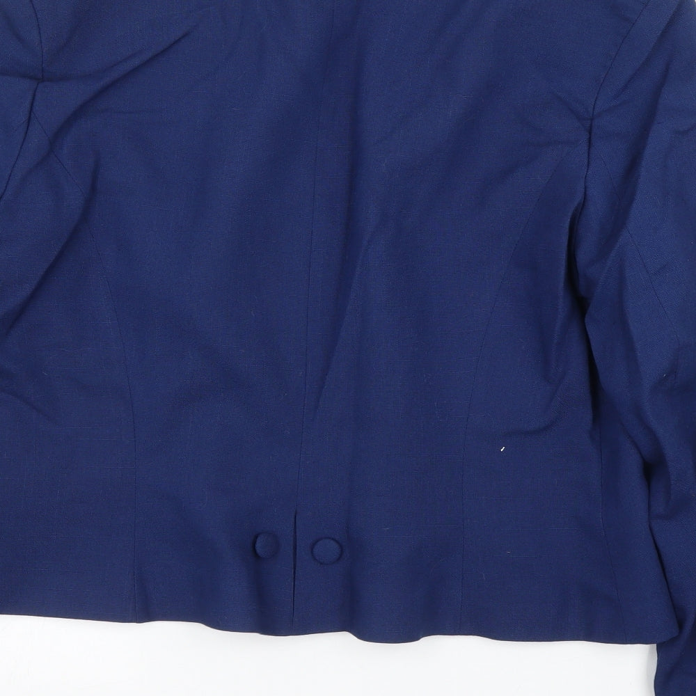 Features Womens Blue   Jacket Blazer Size 16