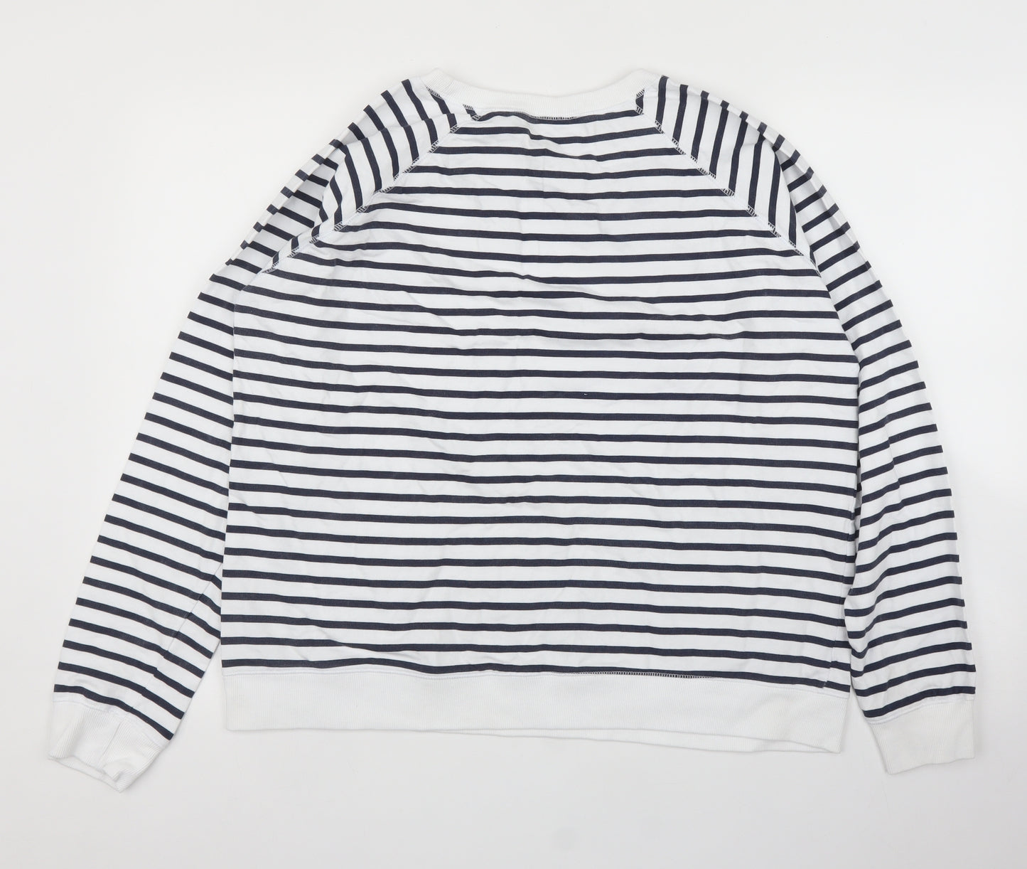 Diva Feva Womens White Striped  Pullover Jumper Size XL