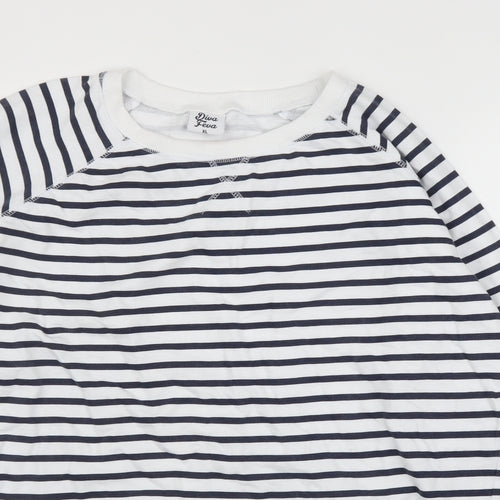 Diva Feva Womens White Striped  Pullover Jumper Size XL