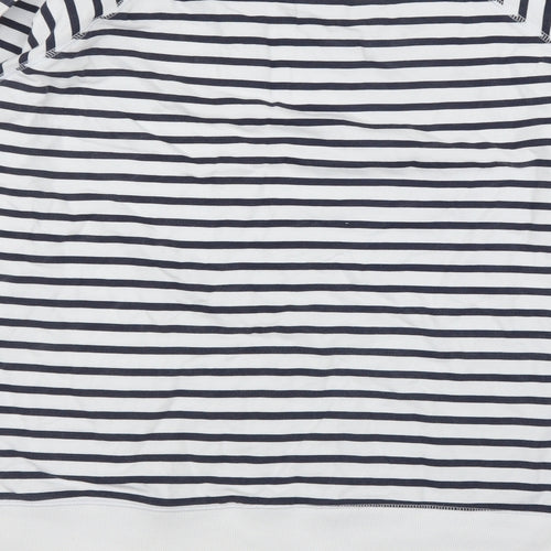 Diva Feva Womens White Striped  Pullover Jumper Size XL
