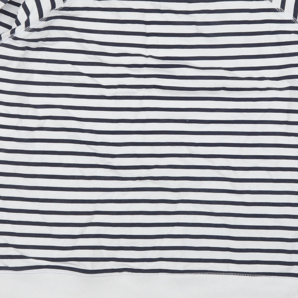 Diva Feva Womens White Striped  Pullover Jumper Size XL