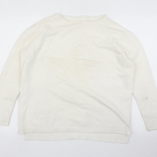 Preworn Womens White   Pullover Jumper Size L