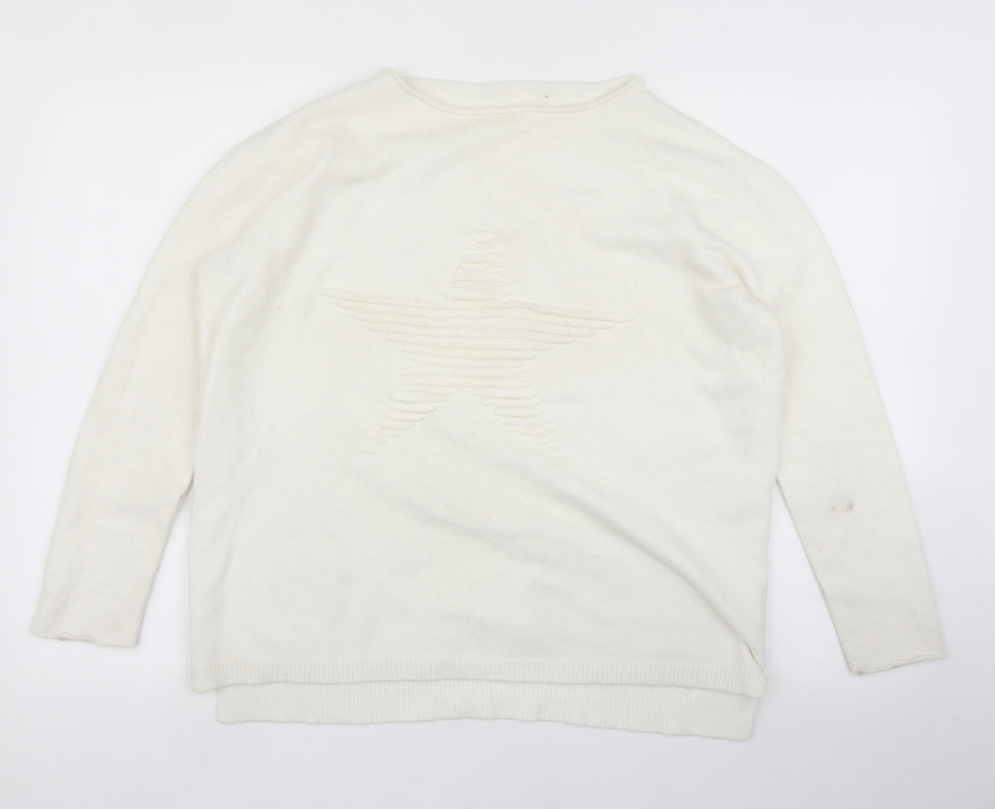 Preworn Womens White   Pullover Jumper Size L