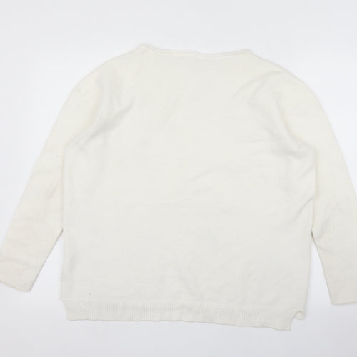 Preworn Womens White   Pullover Jumper Size L
