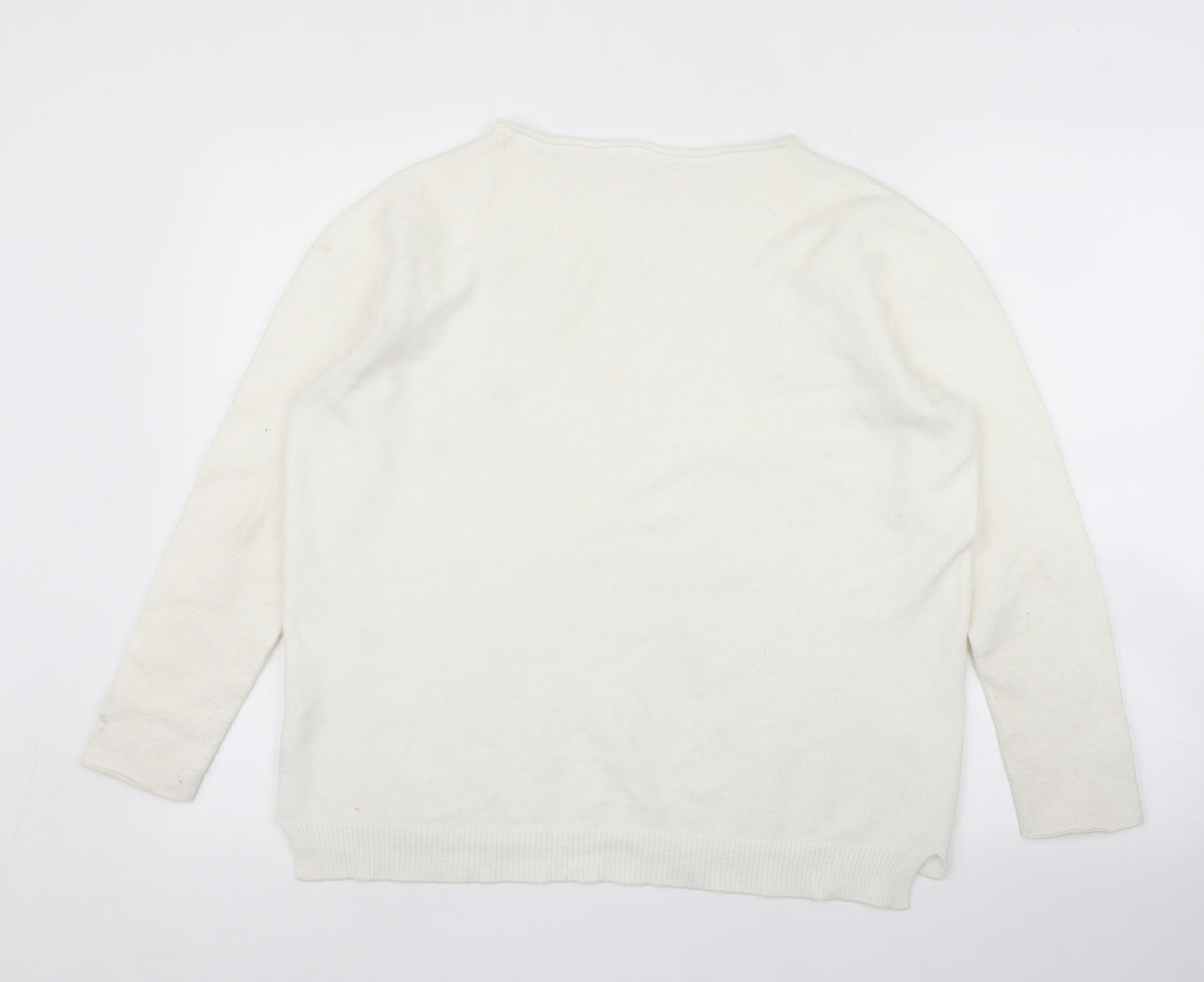 Preworn Womens White   Pullover Jumper Size L